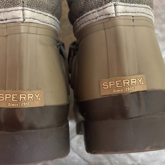 ~~Sperry Top Sider Shoes Women's 7.5M Duckling STS97711 Black Fabric Waterproof - Picture 6 of 12